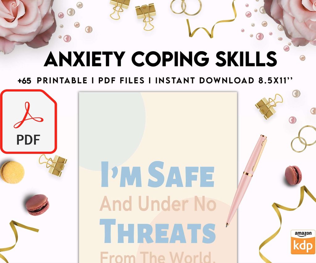 Anxiety Coping Skills, anxiety therapy journal, Self care journal, mindfulness, self love journal, wellness journal KDP interior PDF file 8,5×11 inch