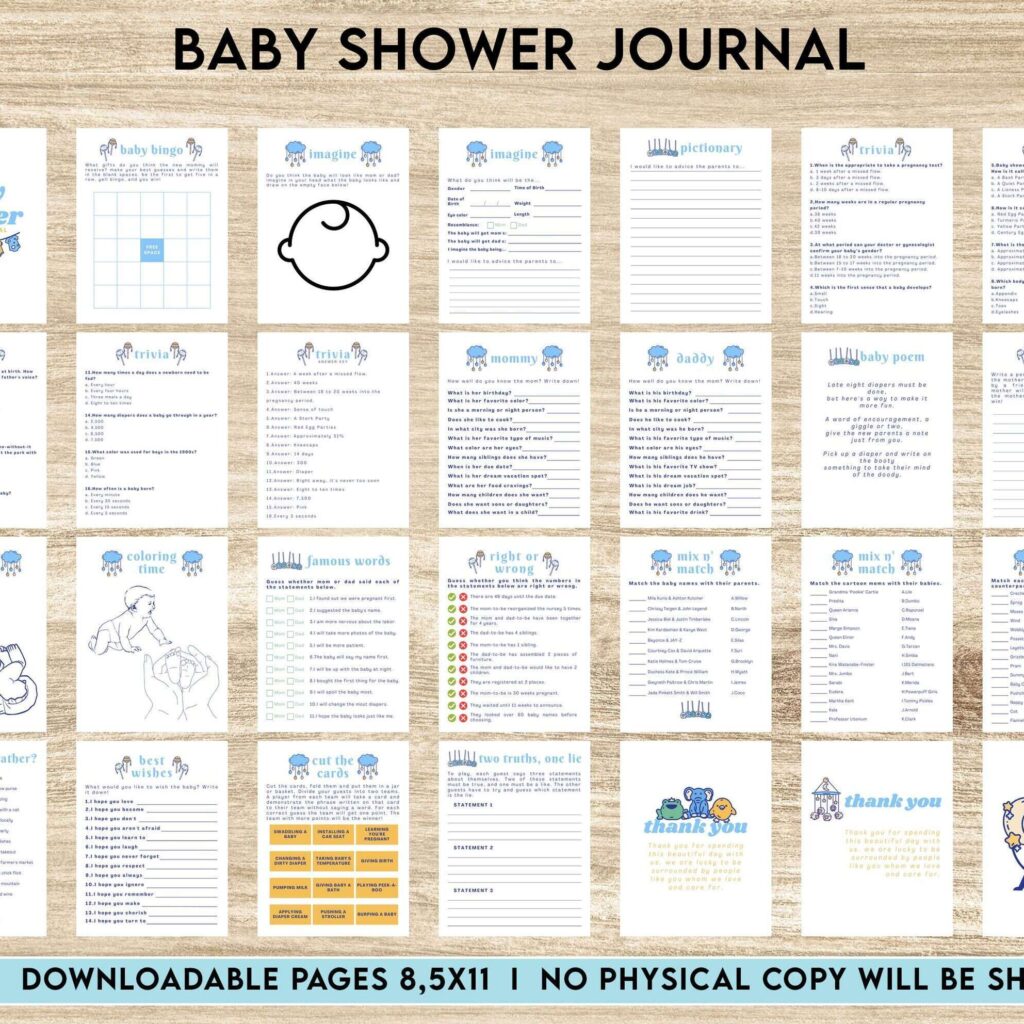 Baby Shower Journal, baby shower journal guest book, anxiety therapy journal, Self care journal, mindfulness, self love journal, wellness journal KDP interior PDF file 8,5×11 inch
