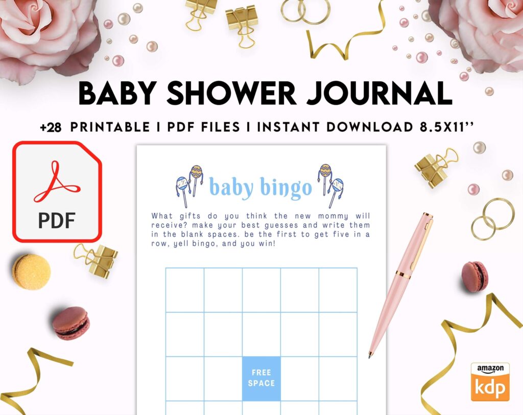 Baby Shower Journal, anxiety therapy journal, Self care journal, mindfulness, self love journal, wellness journal KDP interior PDF file 8,5×11 inch