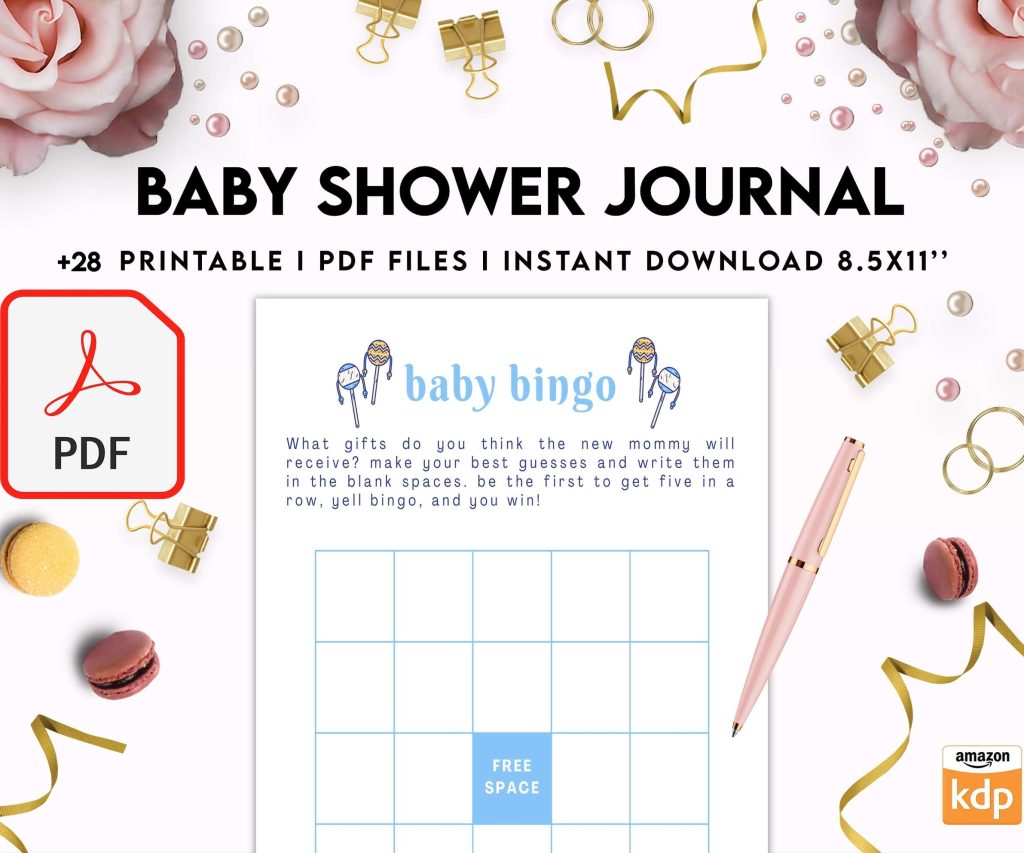 Baby Shower Journal, anxiety therapy journal, Self care journal, mindfulness, self love journal, wellness journal KDP interior PDF file 8,5×11 inch