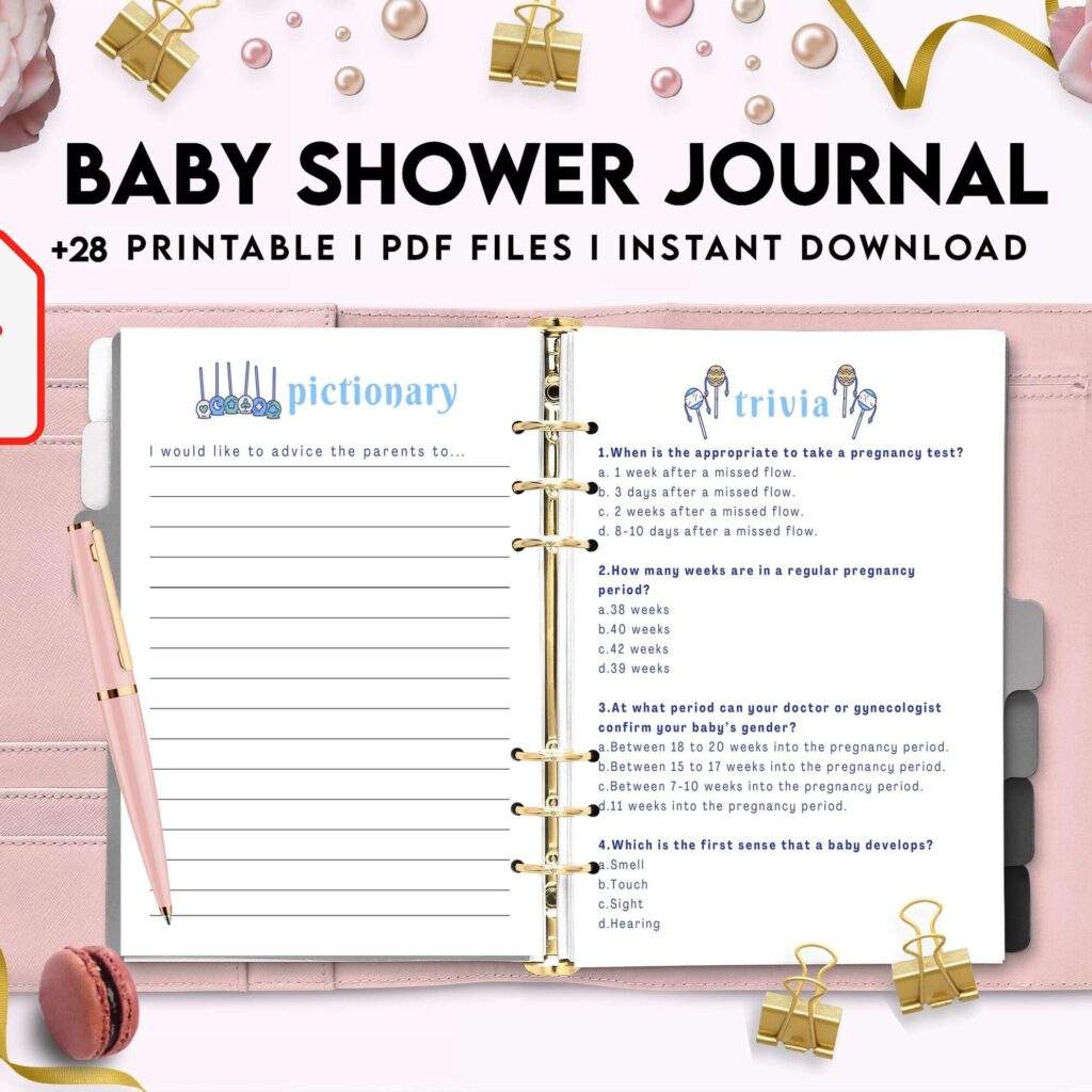 Baby Shower Journal, anxiety therapy journal, Self care journal, mindfulness, self love journal, wellness journal KDP interior PDF file 8,5×11 inch