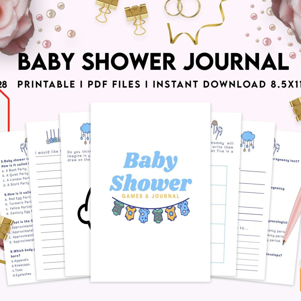 Baby Shower Journal, anxiety therapy journal, Self care journal, mindfulness, self love journal, wellness journal KDP interior PDF file 8,5×11 inch