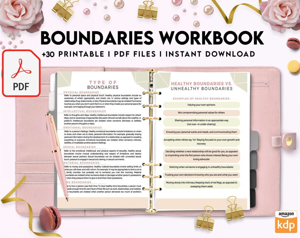 Boundaries workbook, Communicating, KDP interior PDF file 8,5×11 inch