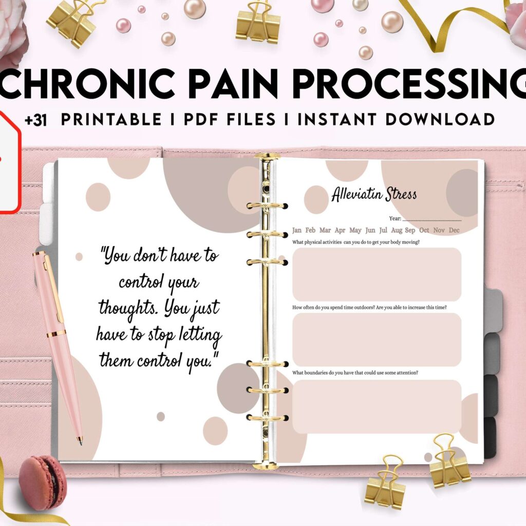 Chronic Pain Processing, chronic fatigue, chronic illnes, Pain tracker, KDP interior PDF file 8,5×11 inch
