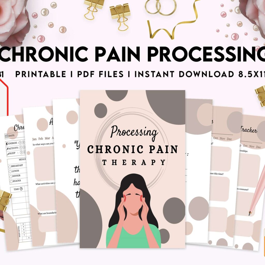 Chronic Pain Processing, chronic fatigue, chronic illnes, Pain tracker, KDP interior PDF file 8,5×11 inch