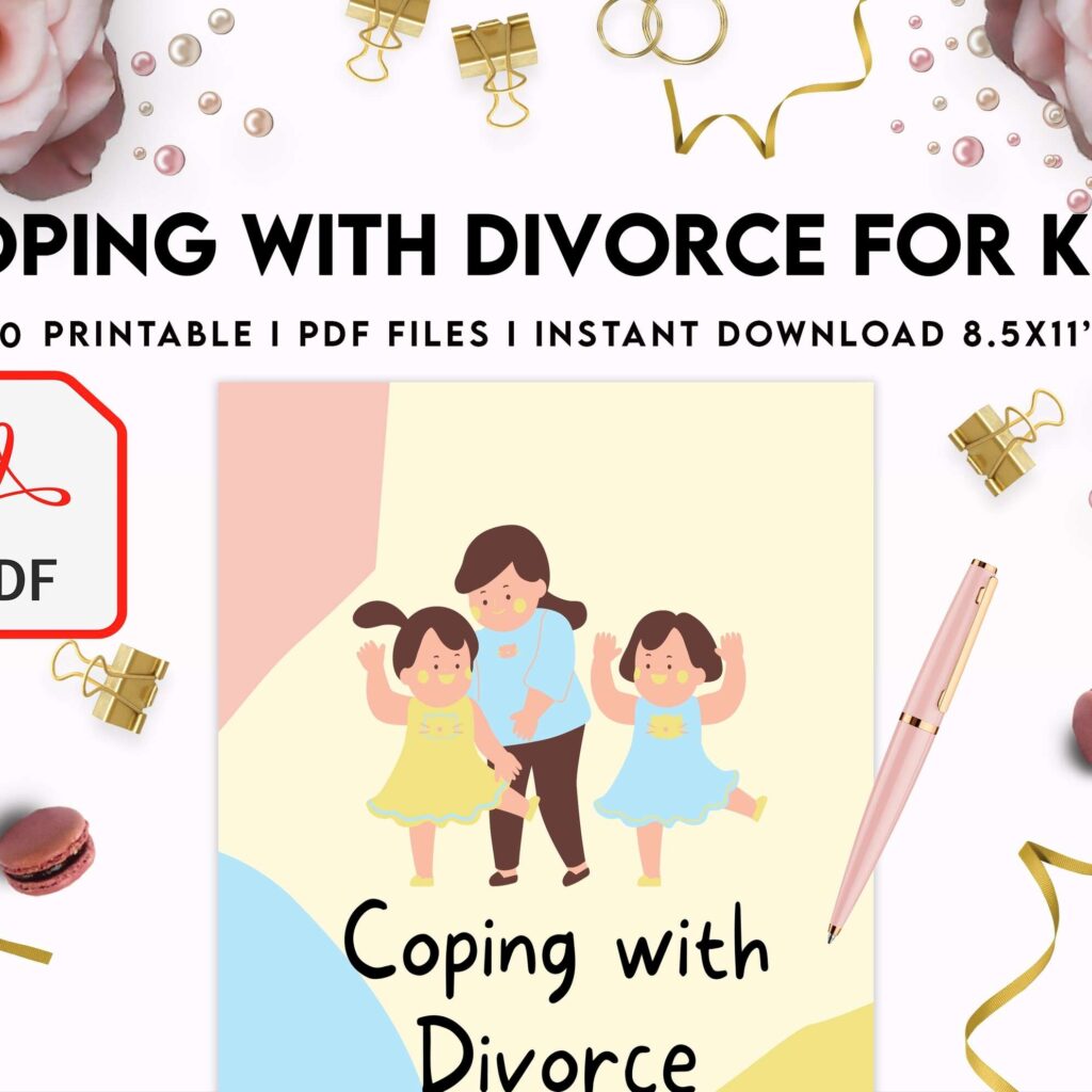 Coping With Divorce for Kids, Kids therapy, coping skills, divorce kids, KDP interior PDF file 8,5×11 inch
