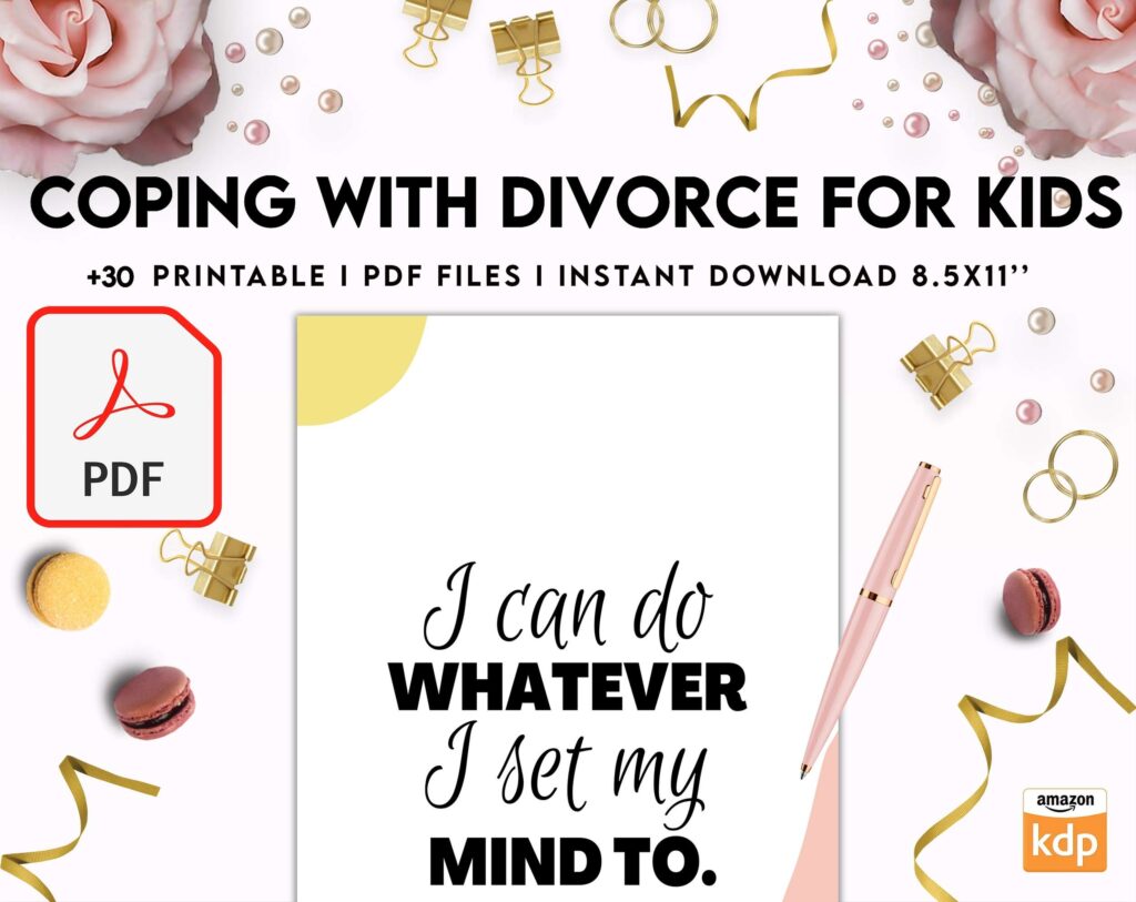 Coping With Divorce for Kids, Kids therapy, coping skills, divorce kids, KDP interior PDF file 8,5×11 inch