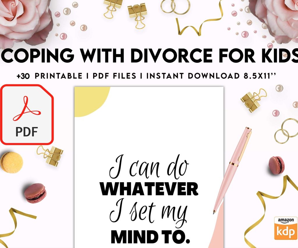 Coping With Divorce for Kids, Kids therapy, coping skills, divorce kids, KDP interior PDF file 8,5×11 inch