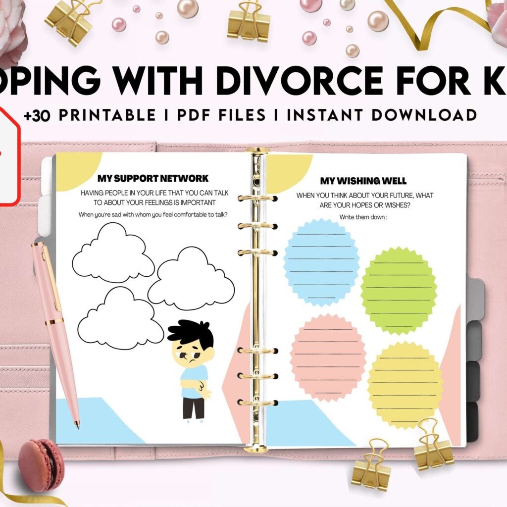 Coping With Divorce for Kids, Kids therapy, coping skills, divorce kids, KDP interior PDF file 8,5×11 inch
