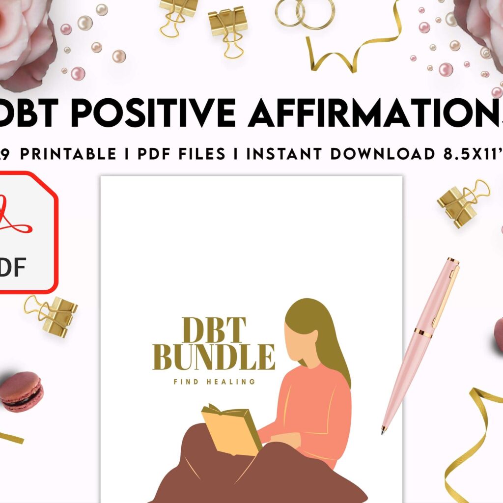Dbt Positive Affirmations for kids, coping skills, divorce kids, KDP interior PDF file 8,5×11 inch