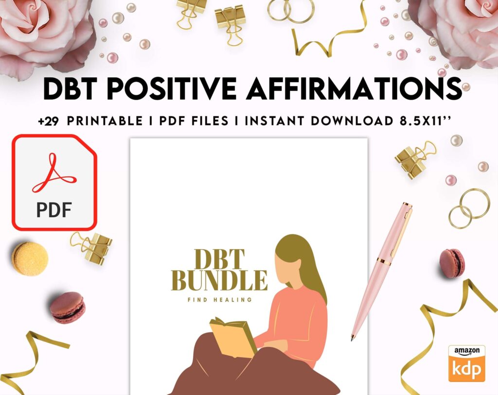 Dbt Positive Affirmations for kids, coping skills, divorce kids, KDP interior PDF file 8,5×11 inch