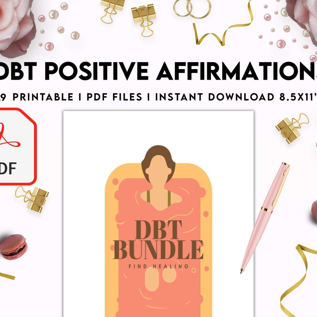 Dbt Positive Affirmations for kids, coping skills, divorce kids, KDP interior PDF file 8,5×11 inch