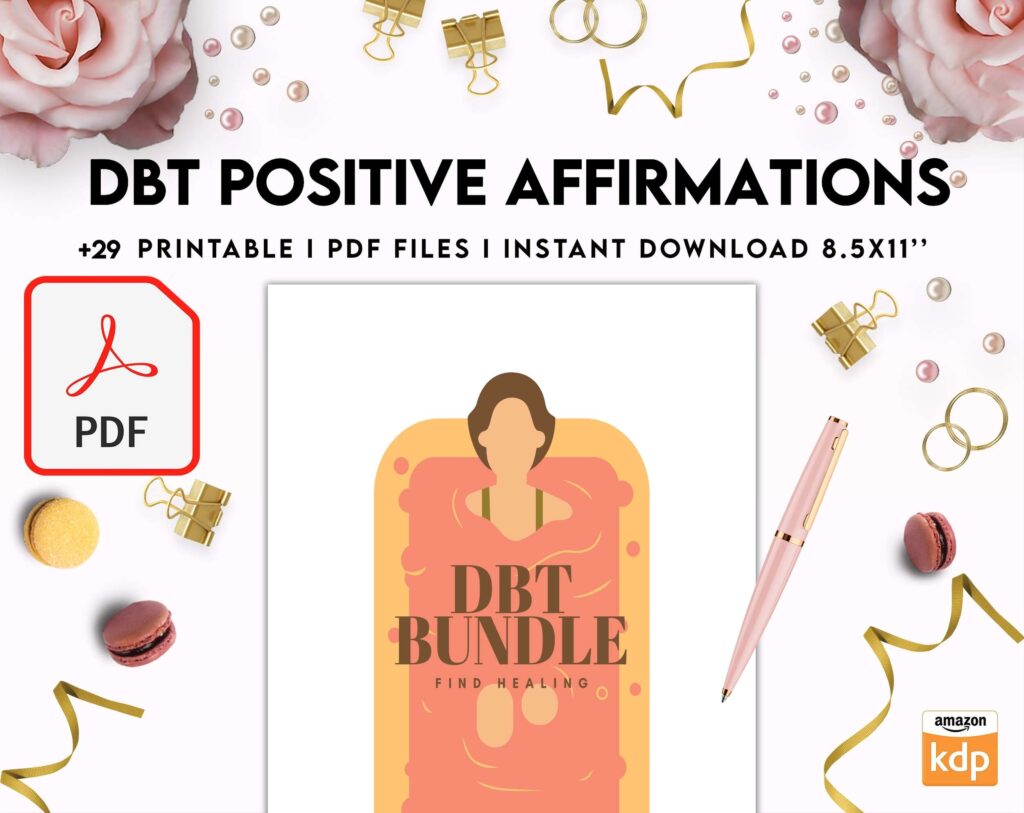 Dbt Positive Affirmations for kids, coping skills, divorce kids, KDP interior PDF file 8,5×11 inch