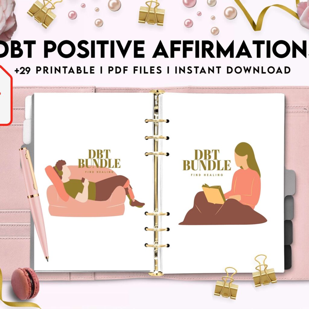 Dbt Positive Affirmations for kids, coping skills, divorce kids, KDP interior PDF file 8,5×11 inch