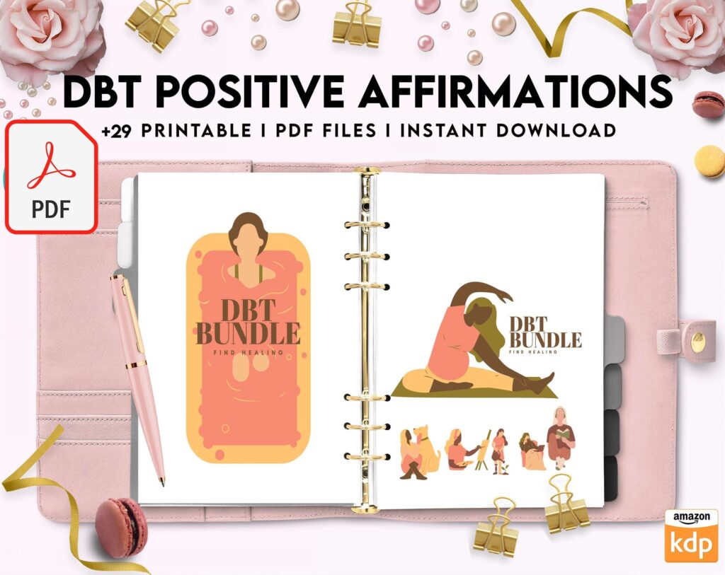 Dbt Positive Affirmations for kids, coping skills, divorce kids, KDP interior PDF file 8,5×11 inch