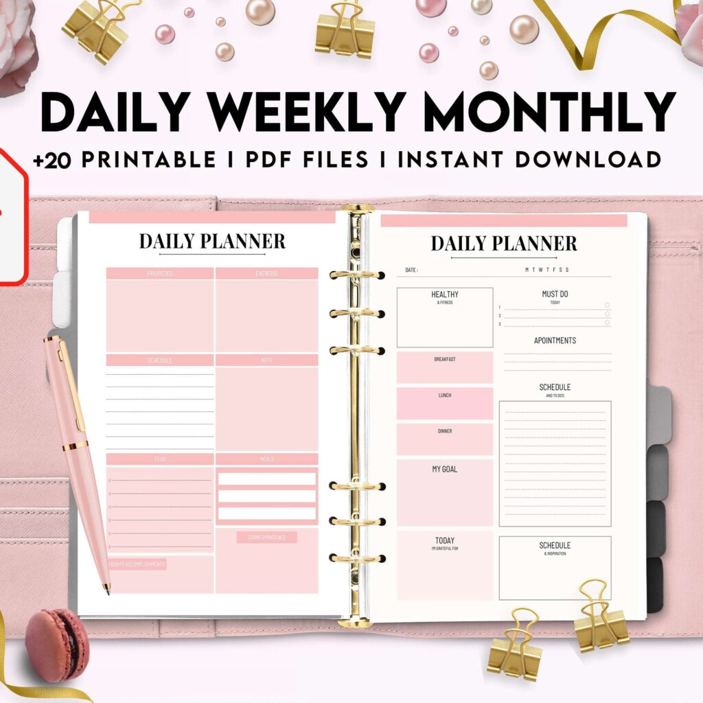 Daily weekly monthly Journal, undated journal, KDP interior PDF file 8,5×11 inch