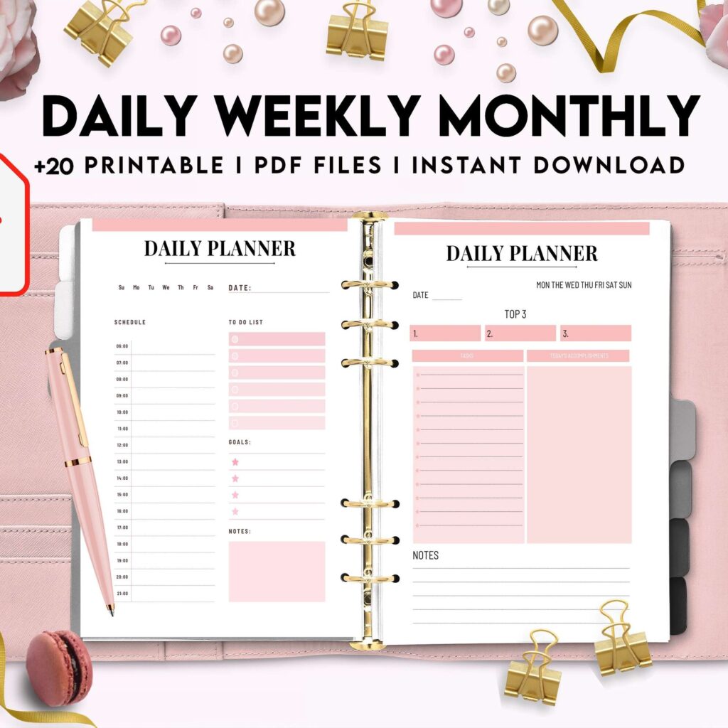 Daily weekly monthly Journal, undated journal, KDP interior PDF file 8,5×11 inch