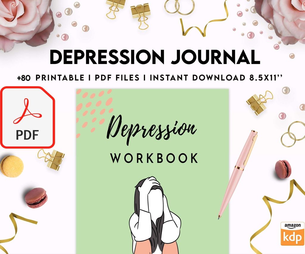 Depression Journal, Therapy journal, Mental health journal, Anxiety journal, Bipolar disorder KDP interior PDF file 8,5×11 inch