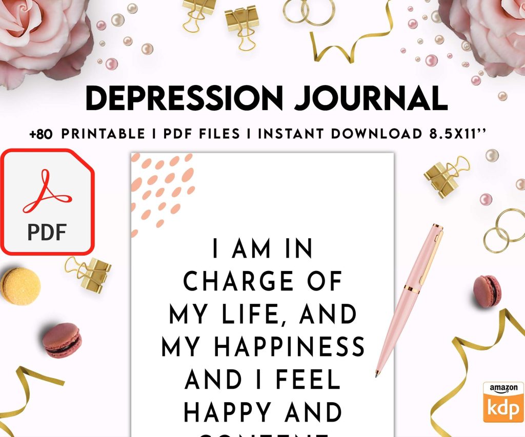 Depression Journal, Therapy journal, Mental health journal, Anxiety journal, Bipolar disorder KDP interior PDF file 8,5×11 inch