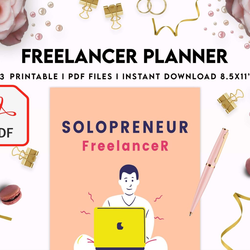 Solopreneur Freelancer Planner, client management , work from home, small business, KDP interior KDP interior PDF file 8,5×11 inch