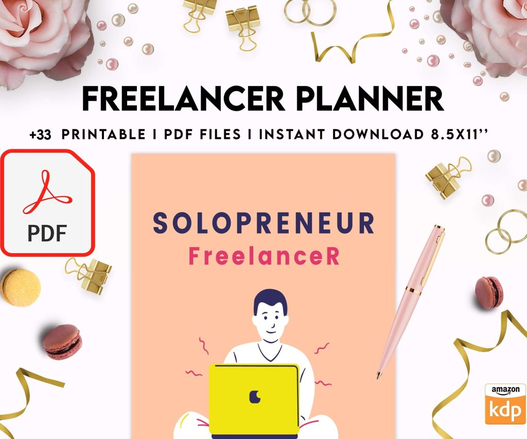 Solopreneur Freelancer Planner, client management , work from home, small business, KDP interior KDP interior PDF file 8,5×11 inch