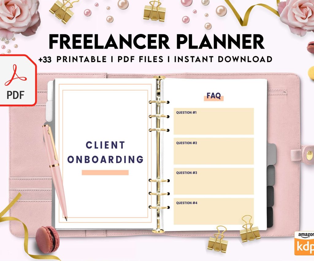 Solopreneur Freelancer Planner, client management , work from home, small business, KDP interior KDP interior PDF file 8,5×11 inch