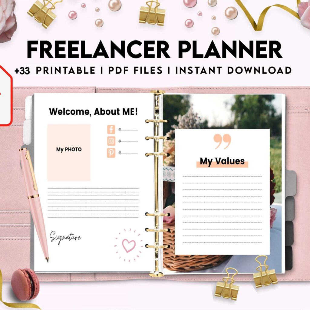 Solopreneur Freelancer Planner, client management , work from home, small business, KDP interior KDP interior PDF file 8,5×11 inch