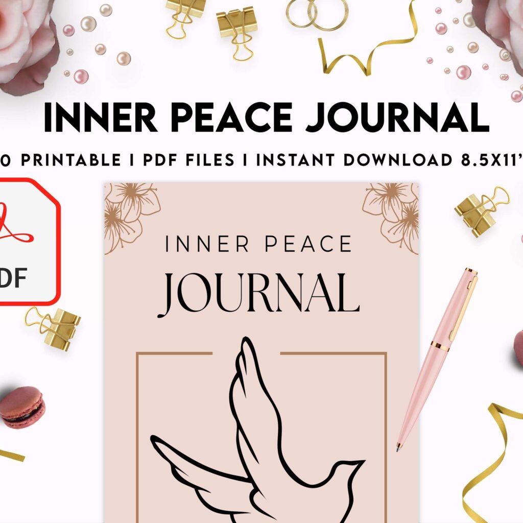 Inner Peace Journal, Calming journal, Happiness journal, Spiritual journal, KDP interior PDF file 8,5×11 inch