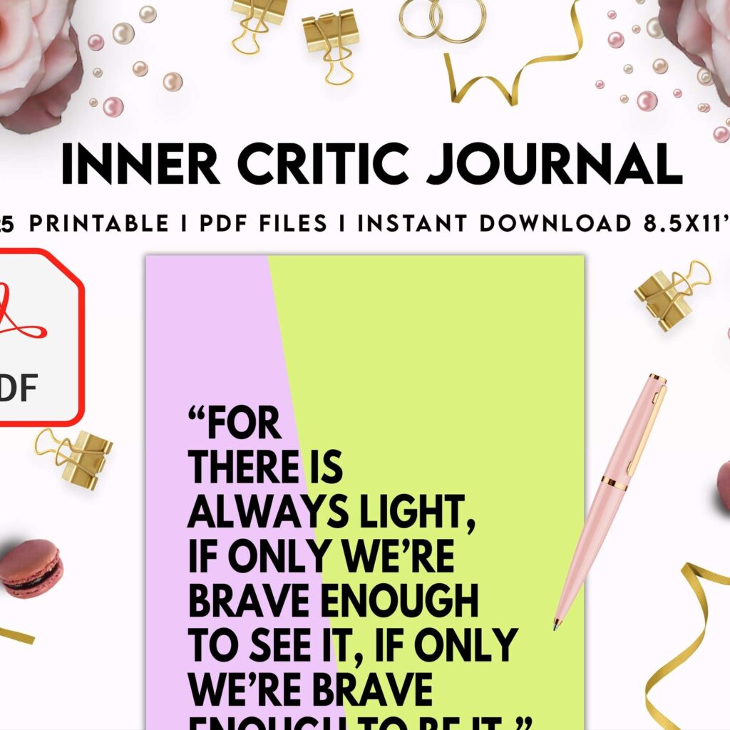 Inner Critic Journal, self discovery,self esteem, Limiting Beliefs KDP interior PDF file 8,5×11 inch