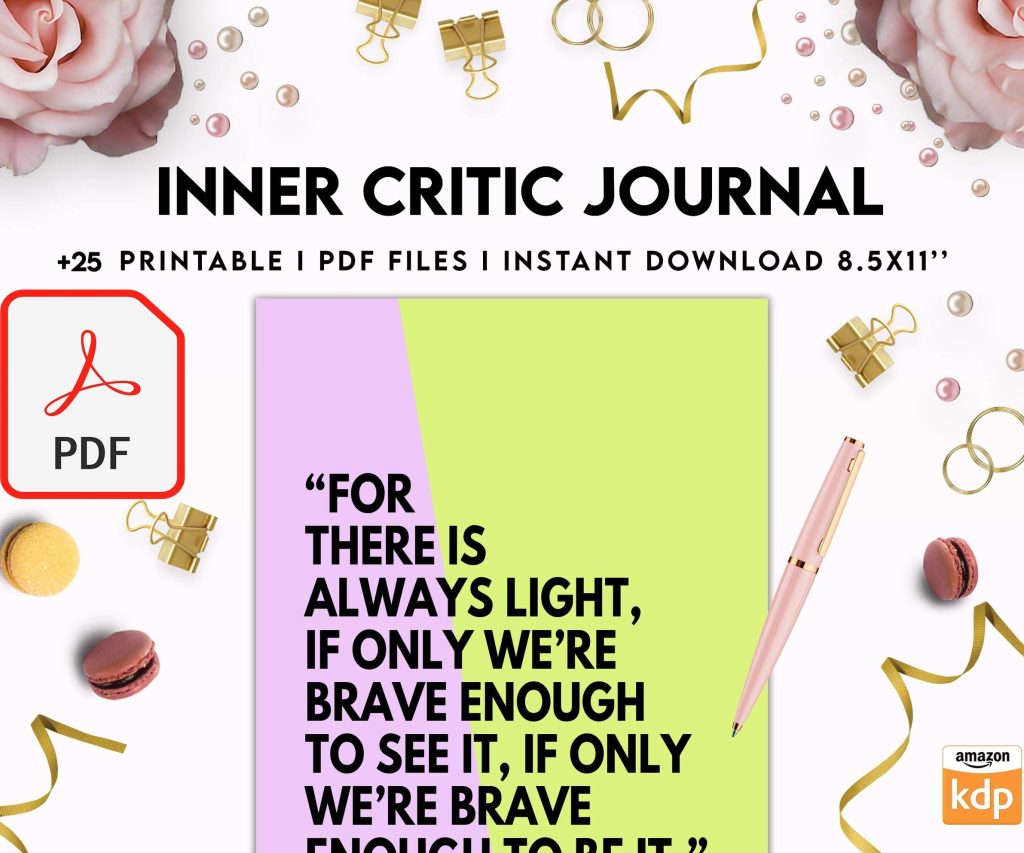 Inner Critic Journal, self discovery,self esteem, Limiting Beliefs KDP interior PDF file 8,5×11 inch