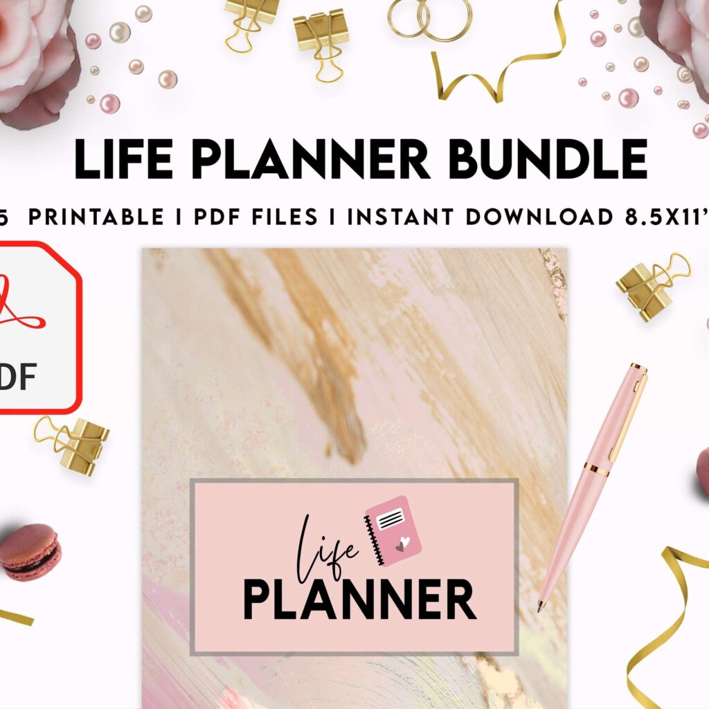 Life Planner Bundle, life organizer, adhd planner, productivity planner, KDP interior PDF file 8,5×11 inch