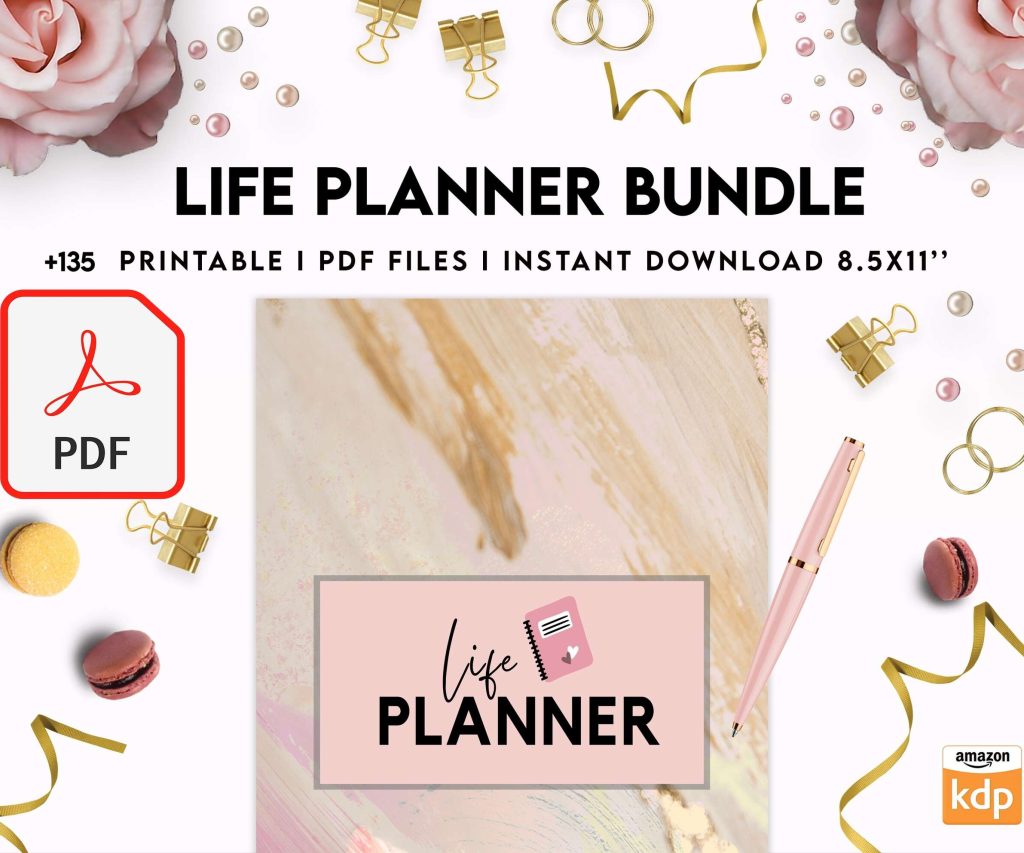 Life Planner Bundle, life organizer, adhd planner, productivity planner, KDP interior PDF file 8,5×11 inch