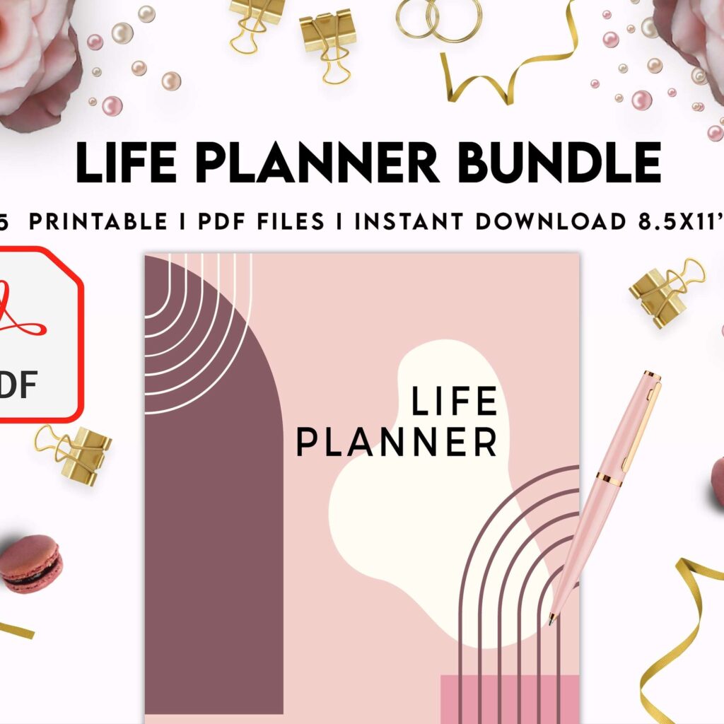 Life Planner Bundle, life organizer, adhd planner, productivity planner, KDP interior PDF file 8,5×11 inch