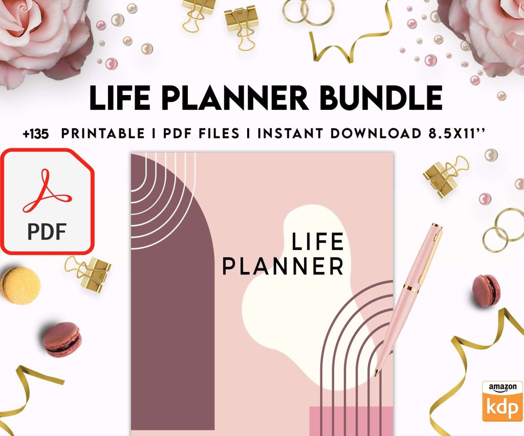 Life Planner Bundle, life organizer, adhd planner, productivity planner, KDP interior PDF file 8,5×11 inch