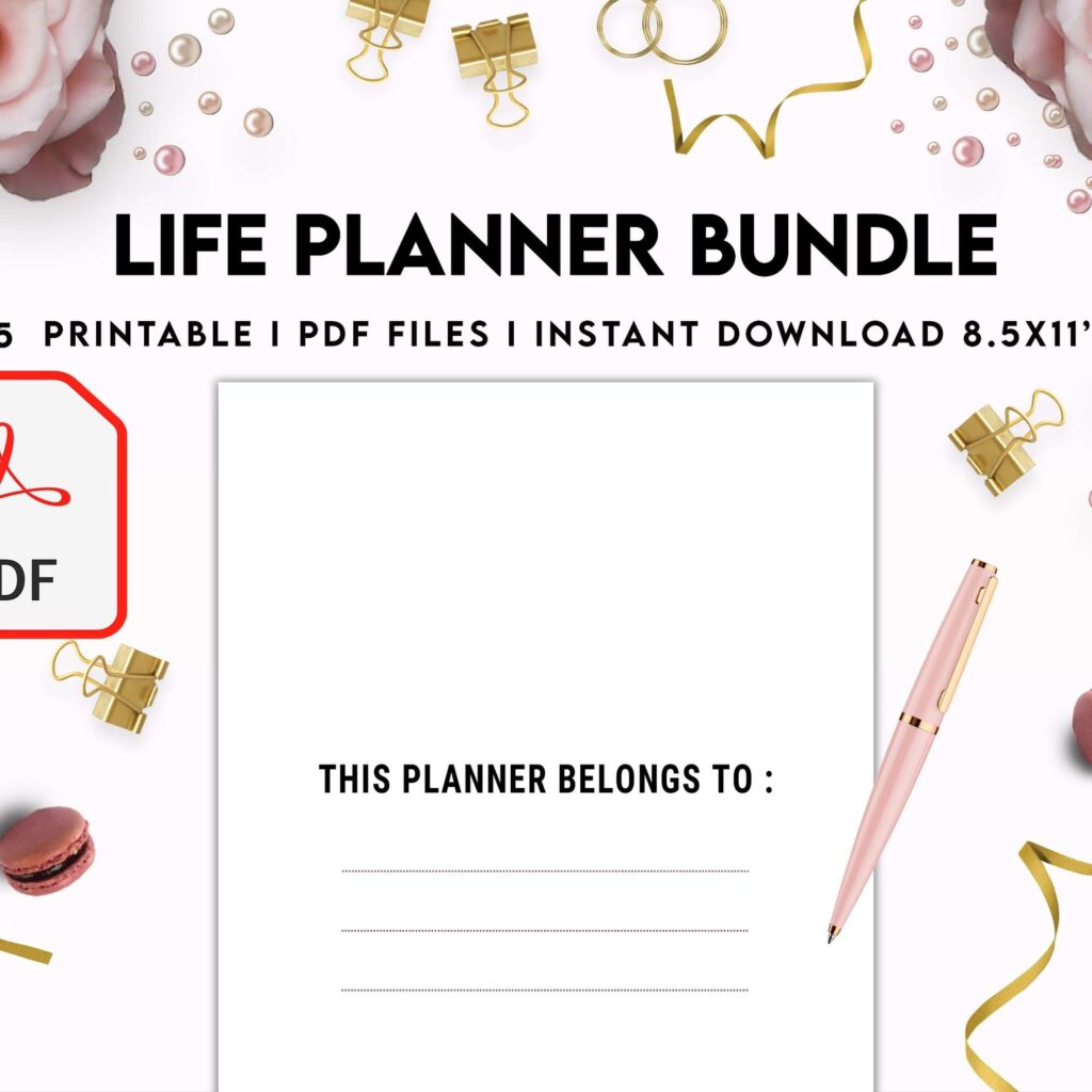 Life Planner Bundle, life organizer, adhd planner, productivity planner, KDP interior PDF file 8,5×11 inch