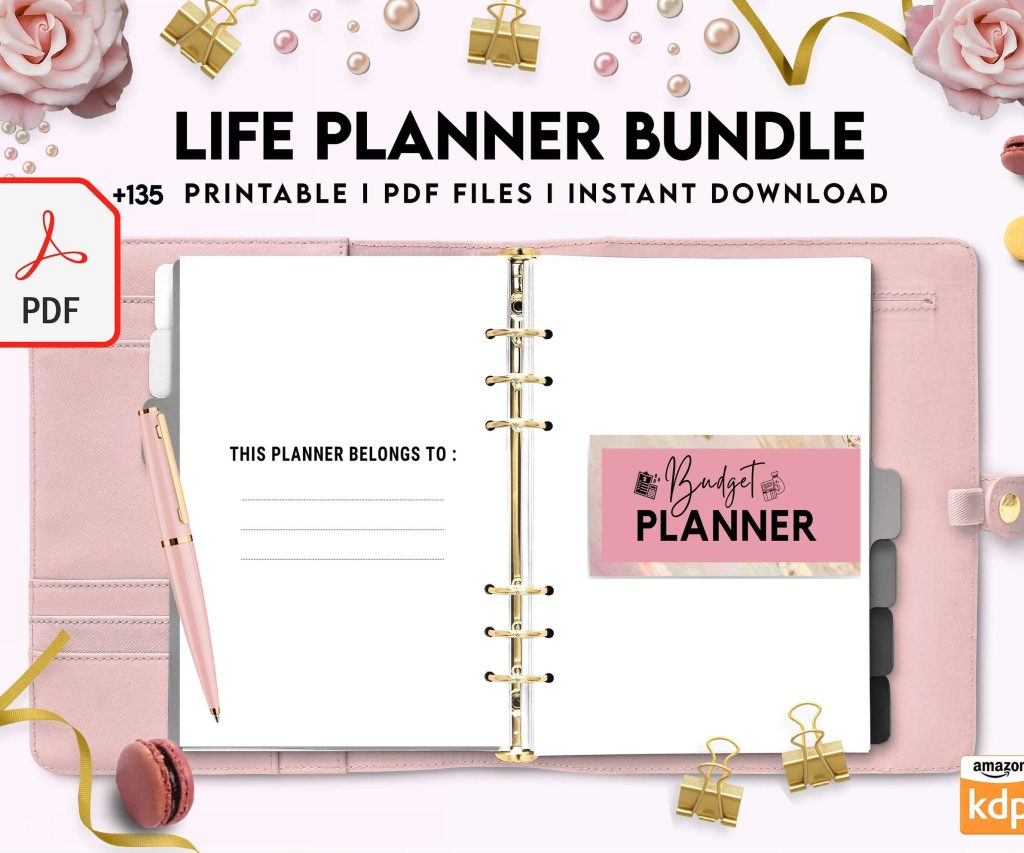 Life Planner Bundle, life organizer, adhd planner, productivity planner, KDP interior PDF file 8,5×11 inch