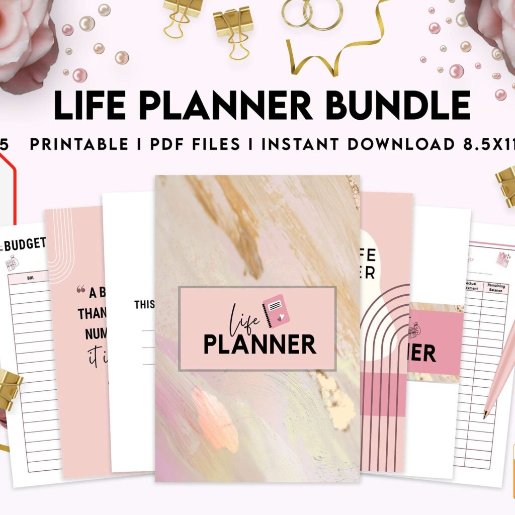 Life Planner Bundle, life organizer, adhd planner, productivity planner, KDP interior PDF file 8,5×11 inch