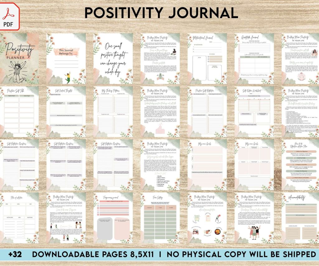 Positivity journal, positive mindset, happiness journal, KDP interior KDP interior PDF file 8,5×11 inch