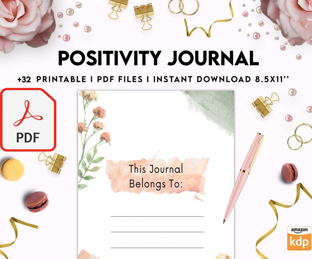 Positivity journal, positive mindset, happiness journal, KDP interior KDP interior PDF file 8,5×11 inch