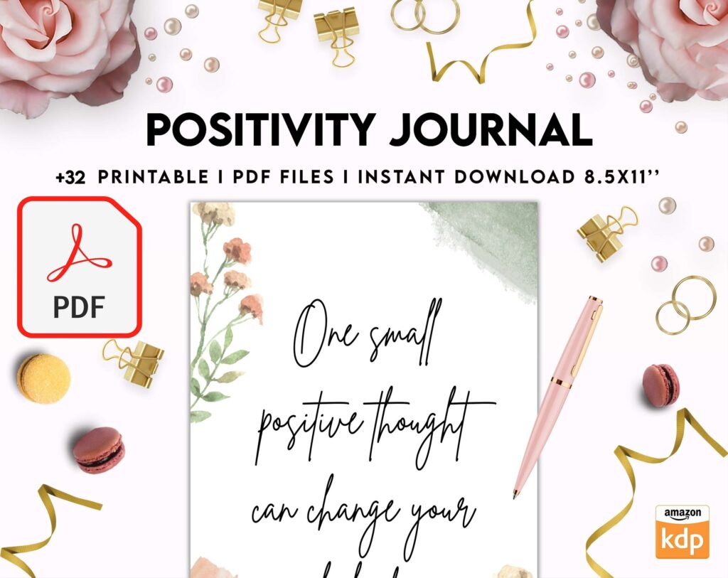 Positivity journal, positive mindset, happiness journal, KDP interior KDP interior PDF file 8,5×11 inch