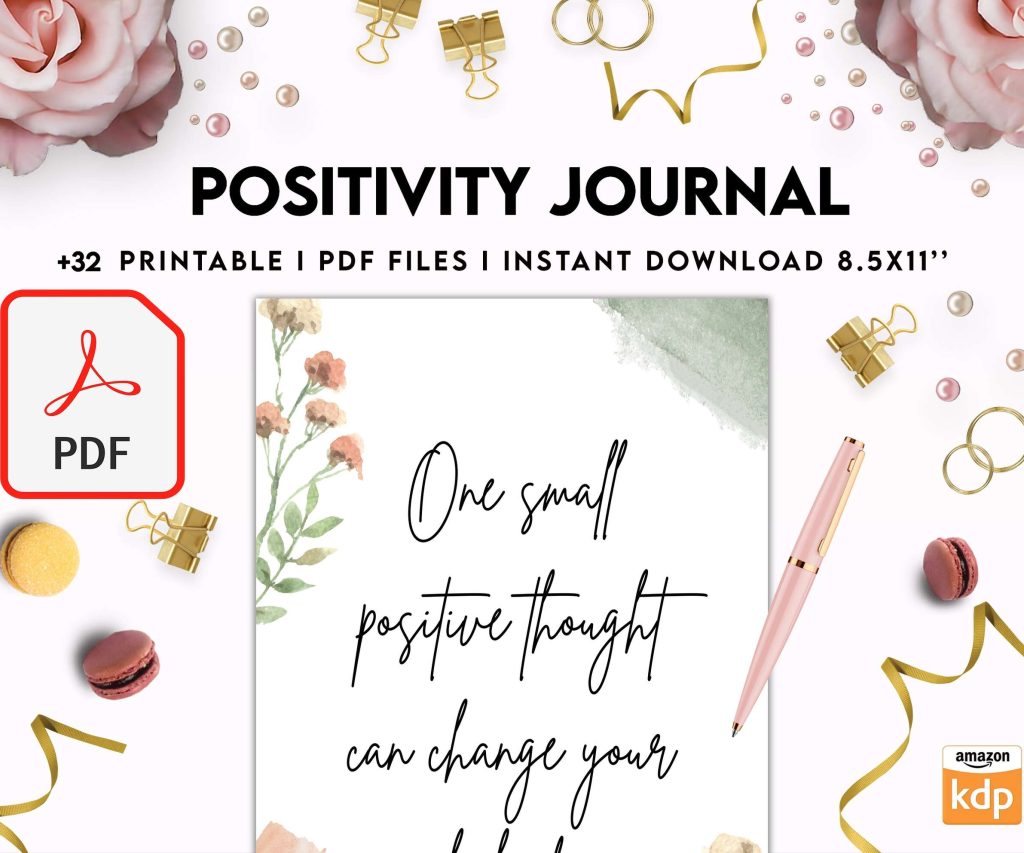 Positivity journal, positive mindset, happiness journal, KDP interior KDP interior PDF file 8,5×11 inch