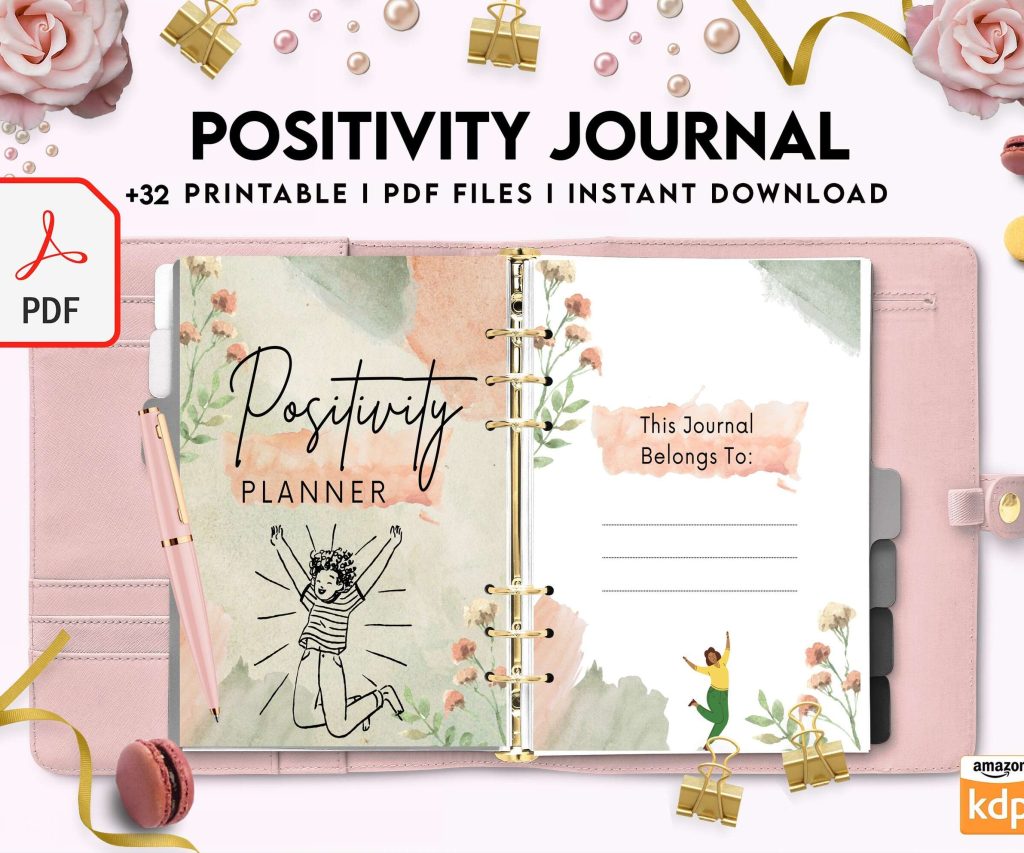Positivity journal, positive mindset, happiness journal, KDP interior KDP interior PDF file 8,5×11 inch