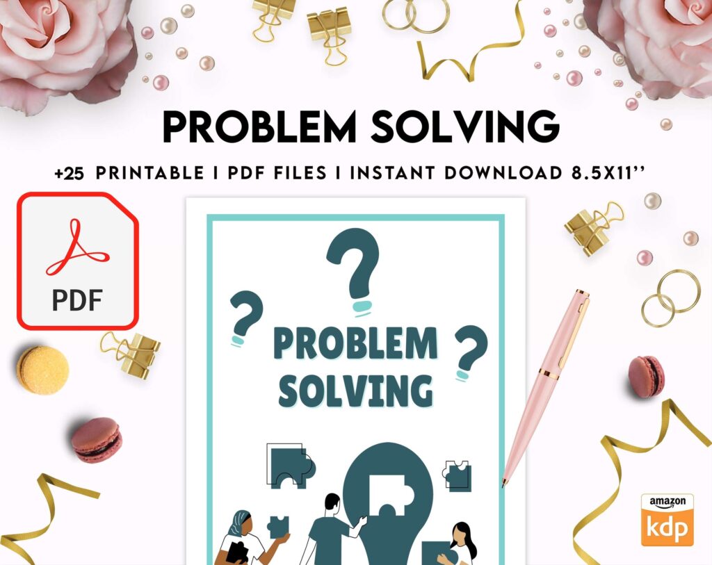 Problem Solving Journal, decision making, therapy journal, anxiety journal KDP interior PDF file 8,5×11 inch
