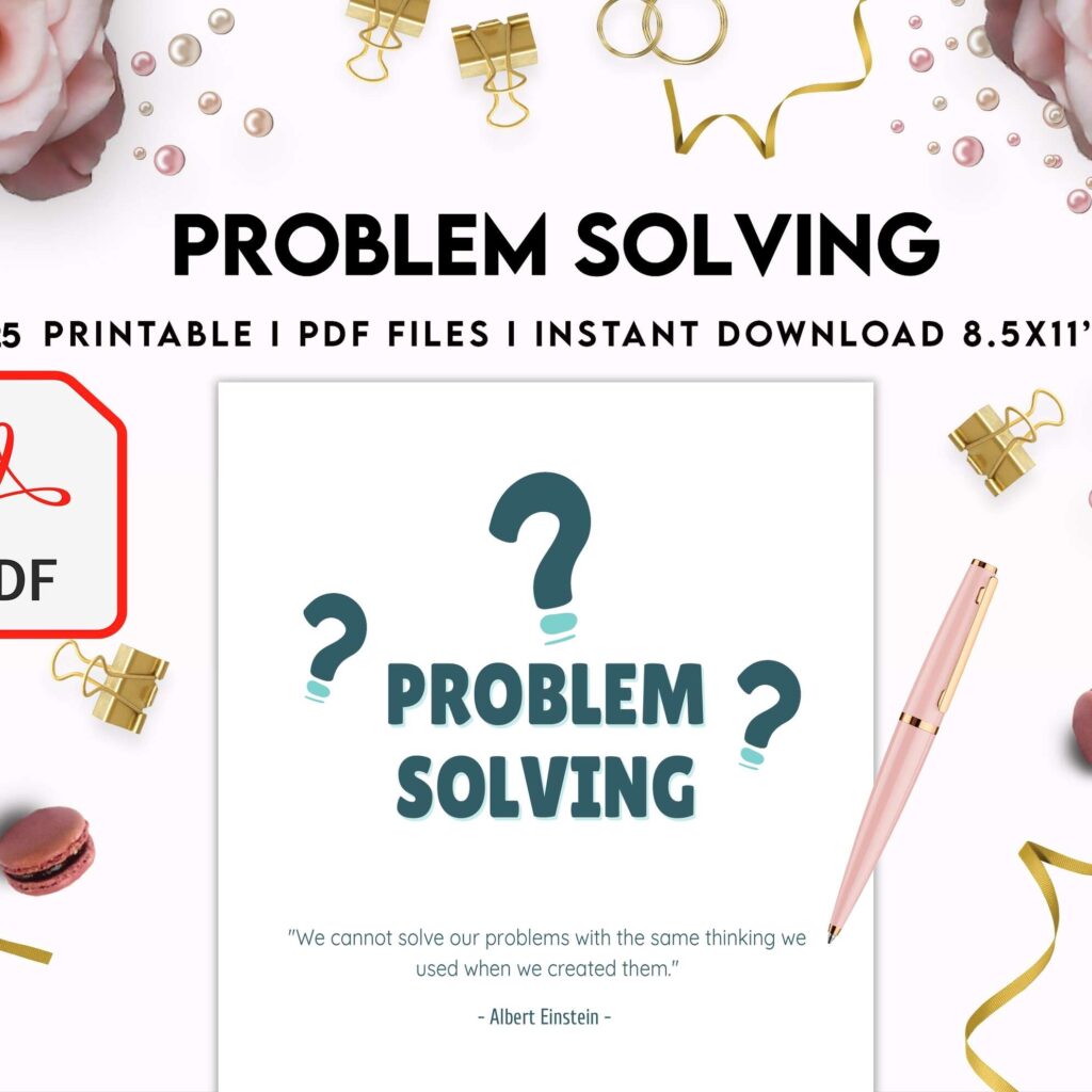 Problem Solving Journal, decision making, therapy journal, anxiety journal KDP interior PDF file 8,5×11 inch