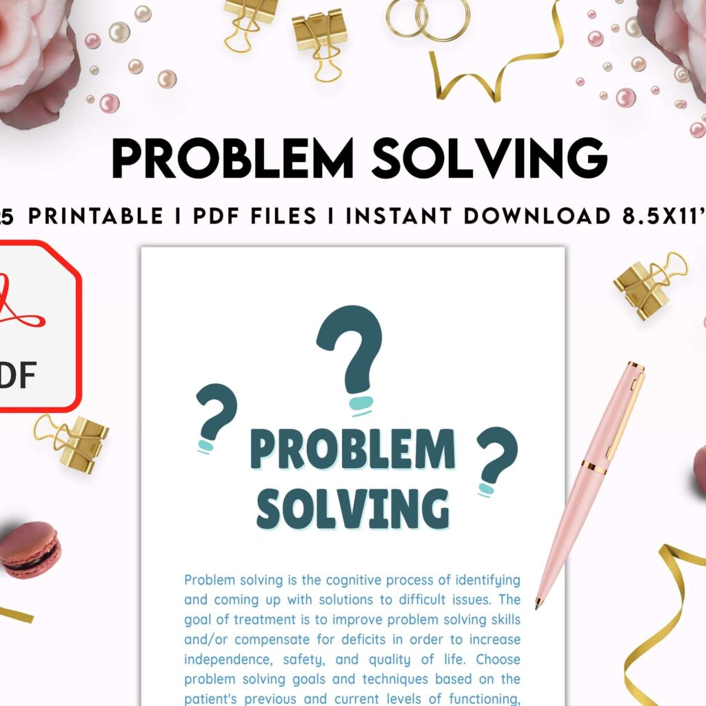 Problem Solving Journal, decision making, therapy journal, anxiety journal KDP interior PDF file 8,5×11 inch