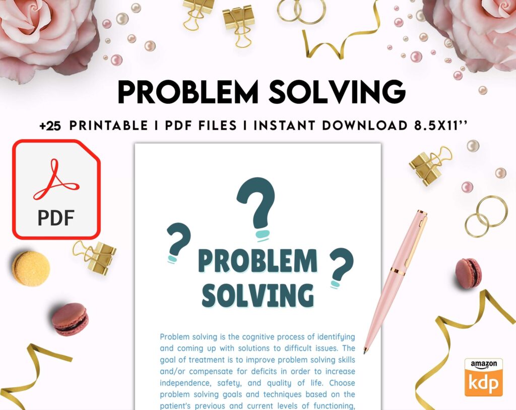 Problem Solving Journal, decision making, therapy journal, anxiety journal KDP interior PDF file 8,5×11 inch