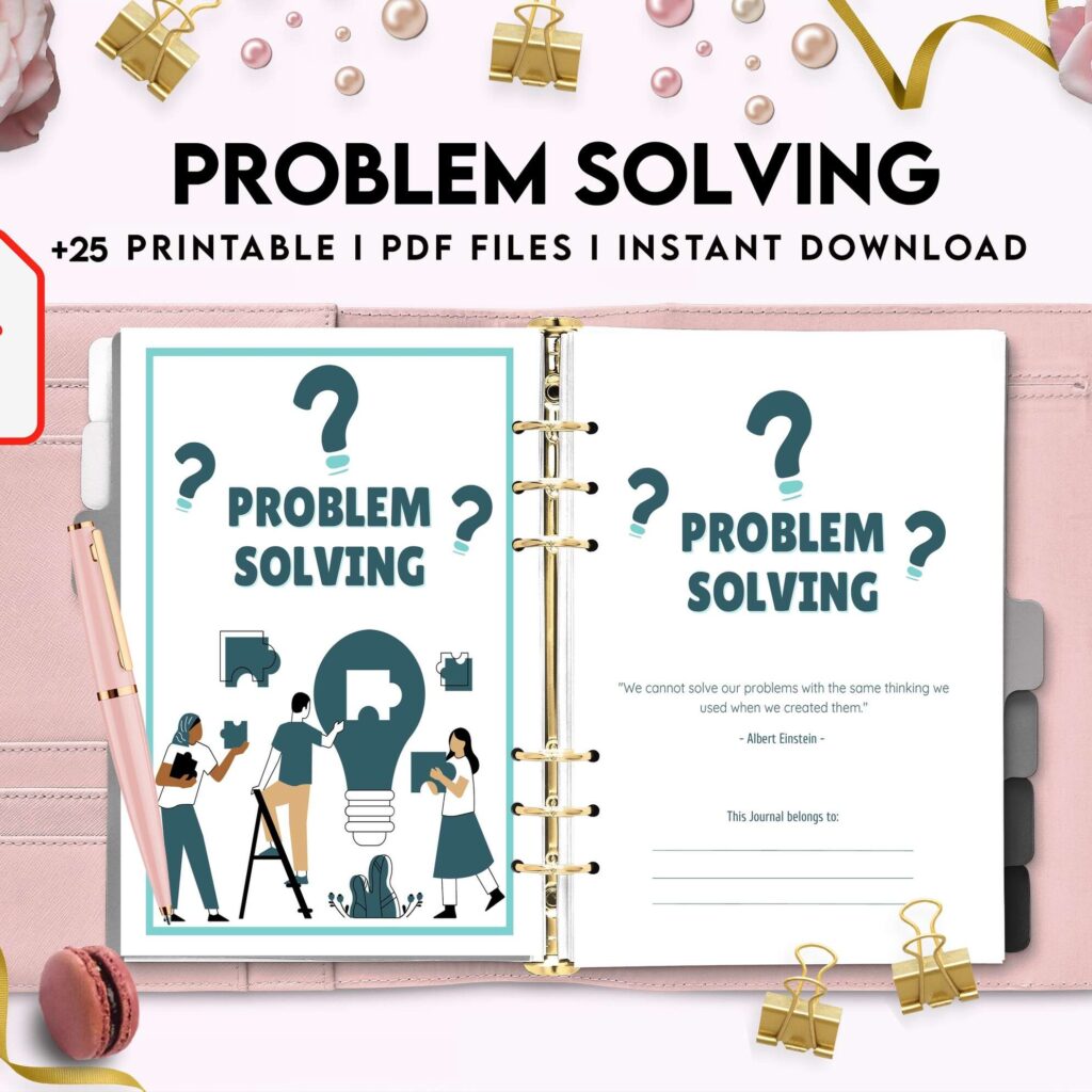Problem Solving Journal, decision making, therapy journal, anxiety journal KDP interior PDF file 8,5×11 inch