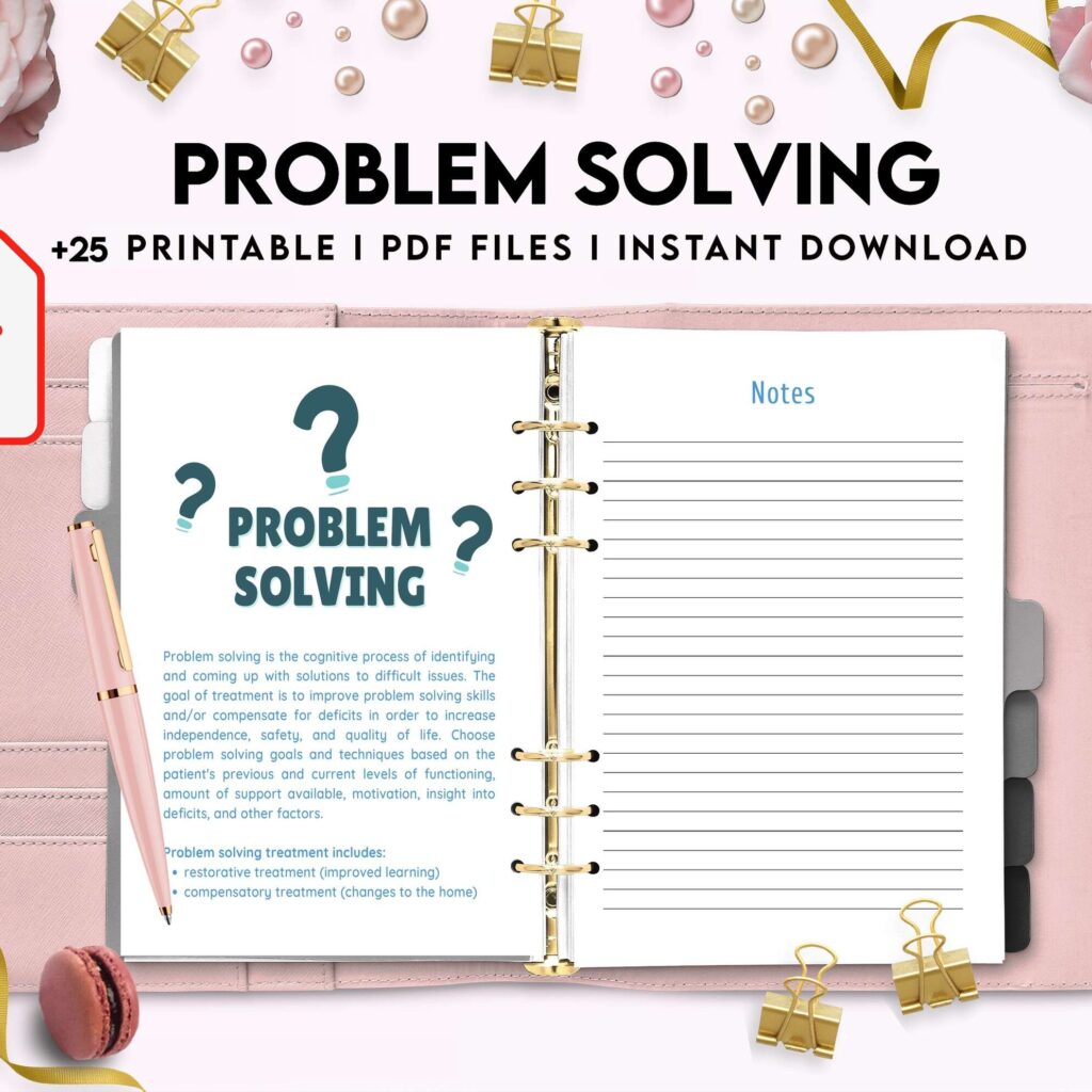 Problem Solving Journal, decision making, therapy journal, anxiety journal KDP interior PDF file 8,5×11 inch