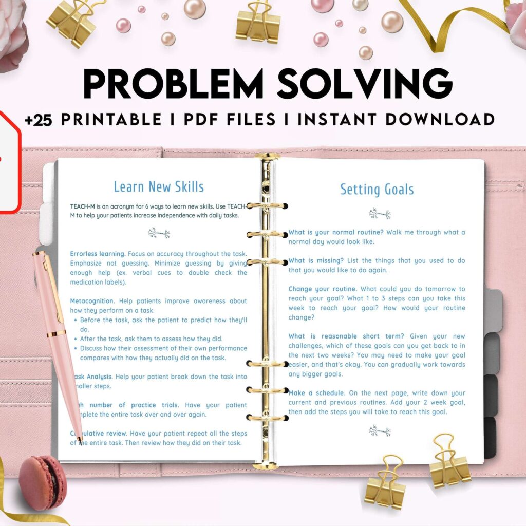 Problem Solving Journal, decision making, therapy journal, anxiety journal KDP interior PDF file 8,5×11 inch