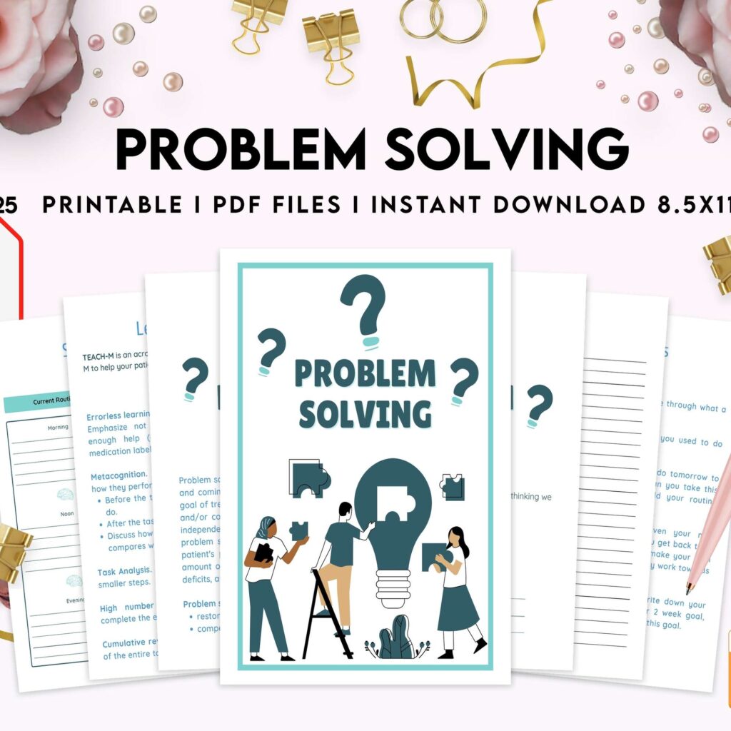 Problem Solving Journal, decision making, therapy journal, anxiety journal KDP interior PDF file 8,5×11 inch